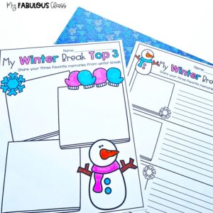 Winter Break Writing Freebie - My Fabulous Class